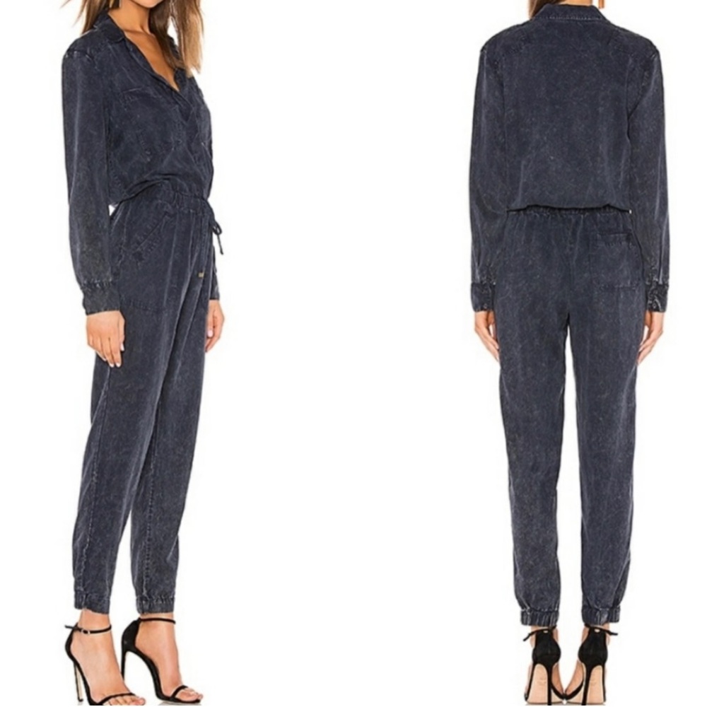 YFB grey acid wash roll up jumpsuit NWT